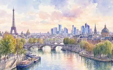 Aquarellbild der Pariser Skyline symbolisiert den Firmensitz von Rexel S.A. (FR0010451203) nahe Paris - Foto: THN