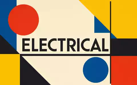Geometrisches Bauhaus-Poster mit Sektor-Schriftzug verweist symbolisch auf Rexel S.A. (FR0010451203) und dessen Elektrobranche - Foto: THN