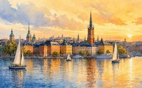 Hexagon AB (SE0015961909) hat seinen Hauptsitz in Stockholm, hier als stimmungsvolles Aquarell der Altstadt-Skyline dargestellt - Foto: THN