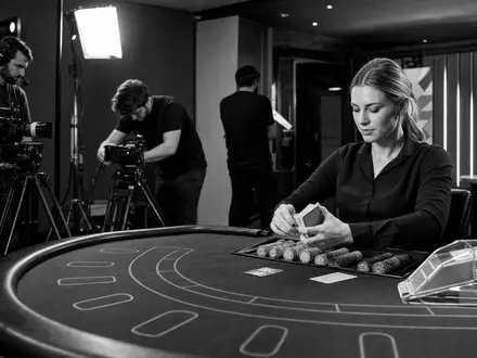 Evolution AB (SE0012673267) produziert Live-Dealer-Inhalte mit Kartendealern und Technikteams hinter den Kulissen - Foto: THN