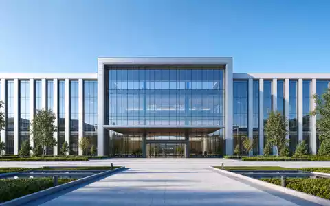 Whirlpool Corp. (US9633201069) benötigt moderne Zentralen, illustriert durch ein futuristisches Architektur-Rendering eines Glasgebäudes - Foto: THN
