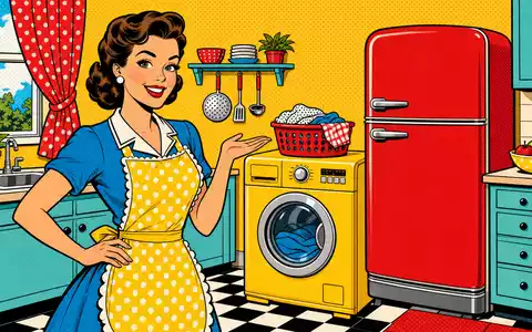 Whirlpool Corp. (US9633201069) prägt den Haushaltsalltag, verspielt inszeniert als farbenfrohe Pop-Art-Comic-Küchenszene mit Haushaltsgeräten - Foto: THN
