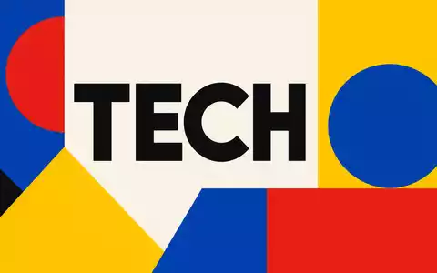 Bauhaus-Poster mit geometrischen Formen und Sektor-Kürzel TECH, gestaltet für Microchip Technology, ISIN US5950171042, klare Farbflächen - Foto: THN