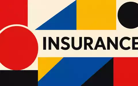 Bauhaus-Poster mit geometrischen Formen und dem Sektor-Text INSURANCE, symbolisch fĂŒr MetLife Inc., ISIN US59156R1086 - Foto: THN