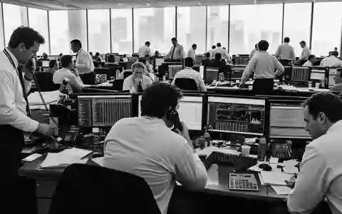 Schwarzweiß-Reportagefoto vom Bankgeschäft, passend zu Investec plc, ISIN GB00B17BBQ50, dokumentarischer Stil London - Foto: THN