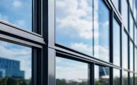 Makroaufnahme von Glasfassade und Stahlstruktur repräsentiert Great Portland Estates plc, ISIN GB00B01FLL16, Baumaterial der Immobilienbranche - Foto: THN