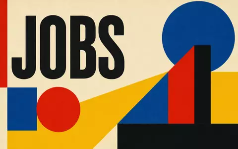 Hays plc GB0004161021 symbolisiert geometrisches Bauhaus-Poster mit farbigem Sektor-Kürzel JOBS für die Personaldienstleistungsbranche - Foto: THN
