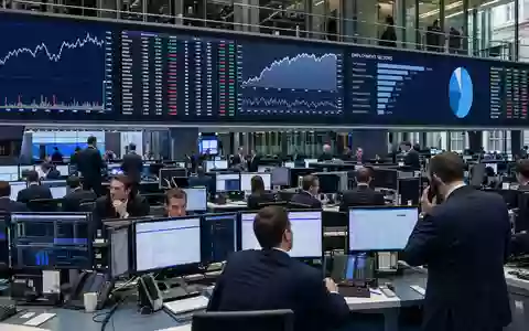 Hays plc GB0004161021 illustriert Börsen-Editorial mit Trading-Floor und Charts zur Personaldienstleistungsbranche in London - Foto: THN