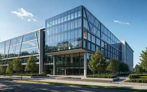 EssilorLuxottica FR0000121667 reprÀsentiert modernes KonzerngebÀude mit Glasfassade als architektonisches Render eines europÀischen Hauptquartiers - Foto: THN