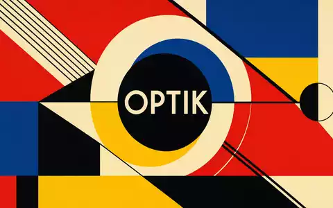 EssilorLuxottica FR0000121667 Bauhaus-Poster geometrisch OPTIK Sektor Primärfarben konstruktivistisches Grafikdesign der 1920er Jahre - Foto: THN