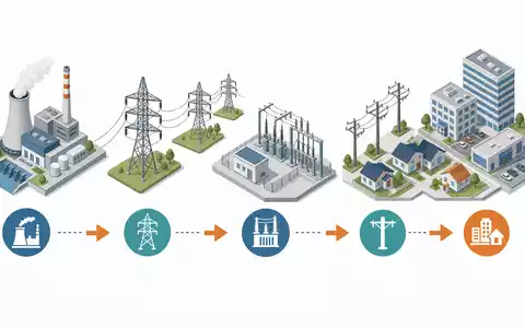 Eversource Energy Wertschöpfungskette isometrisch von Kraftwerk bis Verbraucher illustriert Aktie US30040W1080 NYSE - Foto: THN