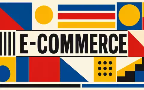 Etsy Inc. Bauhaus-Poster mit E-COMMERCE Sektor-Text geometrischen Formen und Primärfarben für ISIN US29786A1060 - Foto: THN