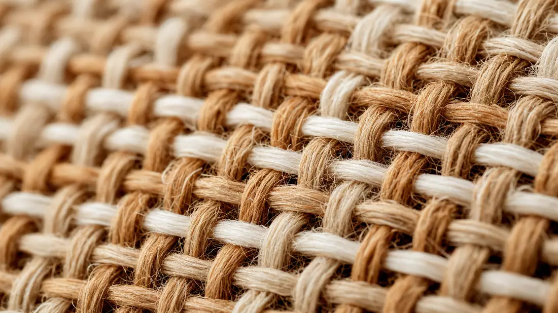 Makro-Nahaufnahme handgewebte Leinen-Textilstruktur, Etsy Inc. E-Commerce