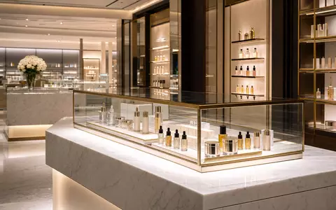 Estée Lauder Cos. US5184391044 – Luxuriöse Beautytheke mit Seren und Cremes auf Marmoroberfläche - Foto: THN