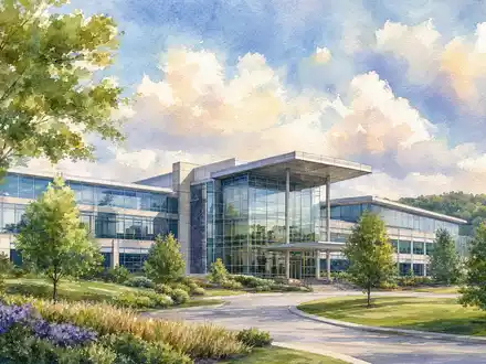 AMETEK Inc. Hauptquartier in Pennsylvania als stimmungsvolles AquarellgemÀlde dargestellt, ISIN US0311001004 reprÀsentiert - Foto: THN