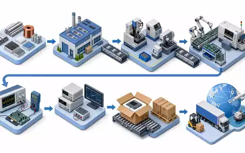AMETEK Inc. Wertschöpfungskette der Elektronikinstrumentenfertigung als isometrische 3D Illustration, ISIN US0311001004 dargestellt - Foto: THN