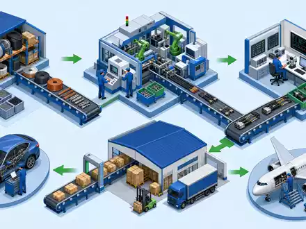 Amphenol Corp. zeigt die Wertschoepfungskette als isometrisches 3D Diagramm mit ISIN US0320951017 - Foto: THN