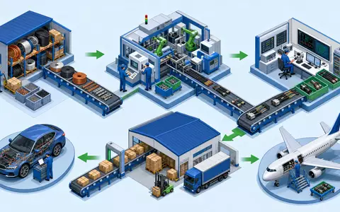 Amphenol Corp. zeigt die Wertschoepfungskette als isometrisches 3D Diagramm mit ISIN US0320951017 - Foto: THN