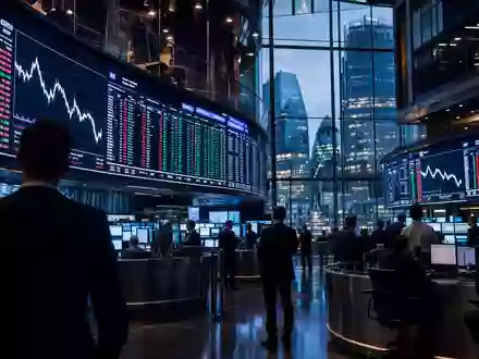 Diageo plc GB0002374006 wird redaktionell mit einem Trading-Floor der Londoner Börse und generischen FTSE-Kursdiagrammen inszeniert - Foto: THN