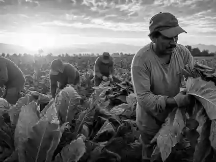 British American Tobacco plc (GB0002875804) zeigt dokumentarisch Landwirtschaft und Ernteprozesse in Schwarzweiß - Foto: THN