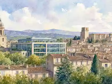 Legrand SA (FR0010307819) hat seinen Sitz in einer französischen Provinzstadt, hier als Aquarell dargestellt - Foto: THN