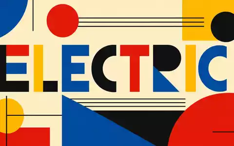 Legrand SA (FR0010307819) inspiriert ein geometrisches Bauhaus-Poster mit Sektor-Schriftzug ELECTRIC in kräftigen Farben - Foto: THN