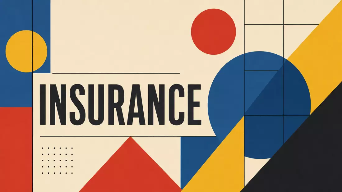 Geometrisches Bauhaus-Poster mit dem Wort INSURANCE