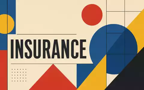 Hiscox Ltd BMG4593F1389 als geometrisches Bauhaus-Poster mit klarem Sektor-Schriftzug INSURANCE elegant gestaltet - Foto: THN