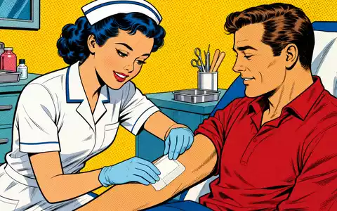 ConvaTec Group Plc GB00BD3VFW73 inszeniert Pop-Art-Comic einer Krankenschwester beim Anlegen einer Wundauflage - Foto: THN