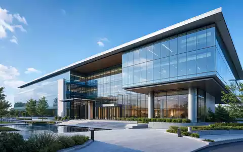 Lancashire Holdings Limited BMG5361W1047 präsentiert ein modernes Glasbürogebäude als architektonisches Rückversicherungs-Hauptsitz-Render mit klarer Linienführung - Foto: THN