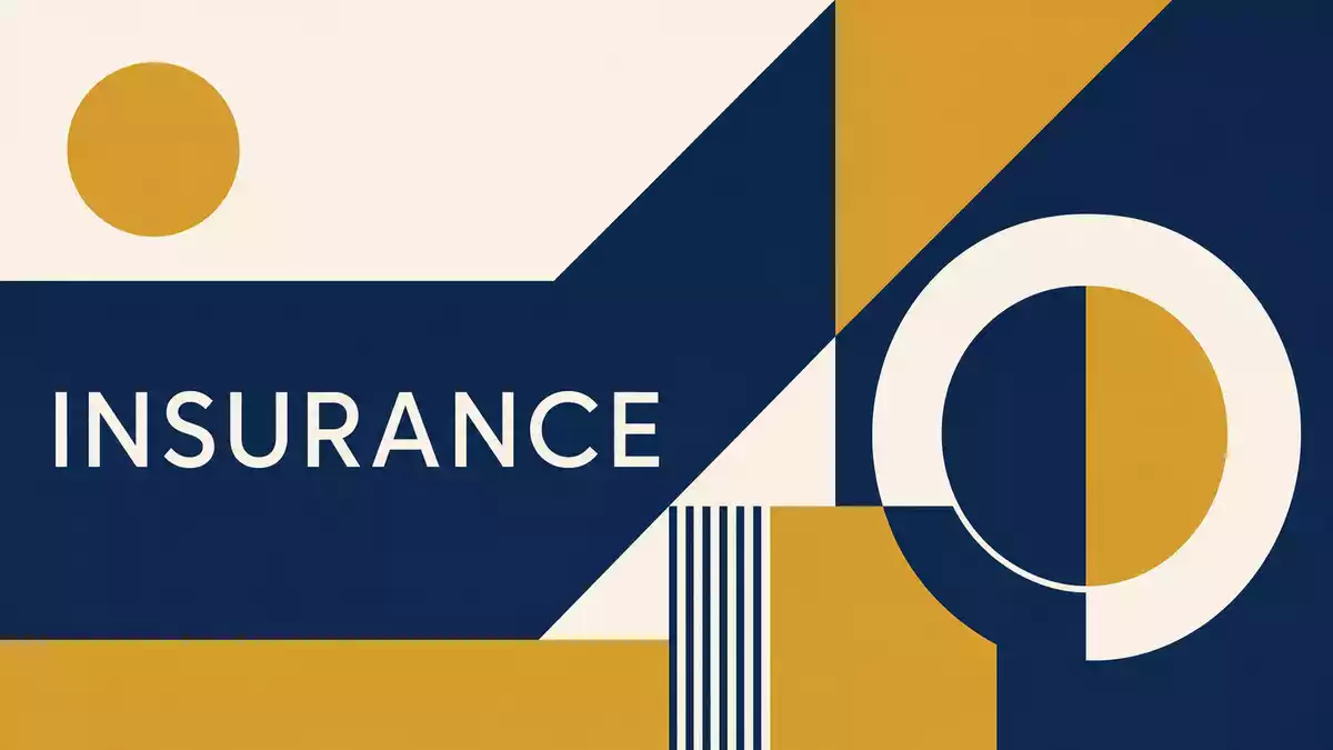 Bauhaus-Poster geometrisch Schriftzug INSURANCE
