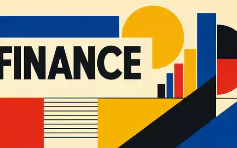 Man Group plc JE00BJ1DLW90 gestaltet geometrisches Bauhaus-Poster mit Sektortext FINANCE für alternative Investmentgesellschaft London - Foto: THN