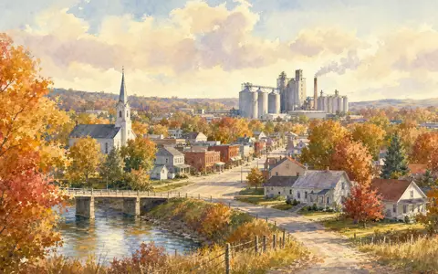 Aquarellmalerei einer amerikanischen Kleinstadt symbolisiert den Firmensitz von Smucker (J.M.) Co., ISIN US8326964058 - Foto: THN