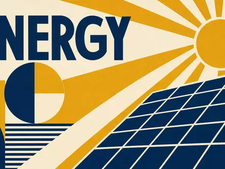 SMA Solar Technology DE000A0DJ6J9 wird als geometrisches Bauhaus-Poster mit Sonnenmotiv und Sektor-Text dargestellt - Foto: THN