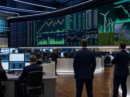 SMA Solar Technology DE000A0DJ6J9 wird im Börsen-Editorial mit Handelsraum und Energie-Kursdaten dargestellt - Foto: THN