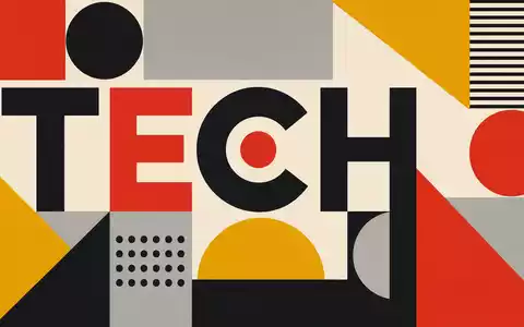 Geometrisches Bauhaus-Poster mit dem Wort TECH steht sinnbildlich für Skyworks Solutions mit ISIN US83088M1027 - Foto: THN