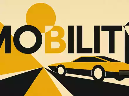 Geometrisches Bauhaus-Poster mit Mobilitätsmotiv steht sinnbildlich für Sixt SE DE0007231334 in der Mobilitätsbranche - Foto: THN