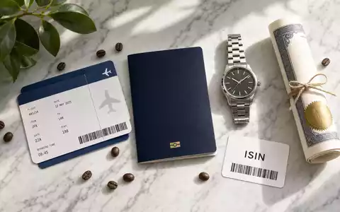 Alaska Air Group Inc. US0116591092 – Flatlay Boardingpass Reisepass Uhr Aktienzertifikat ISIN-Karte - Foto: THN