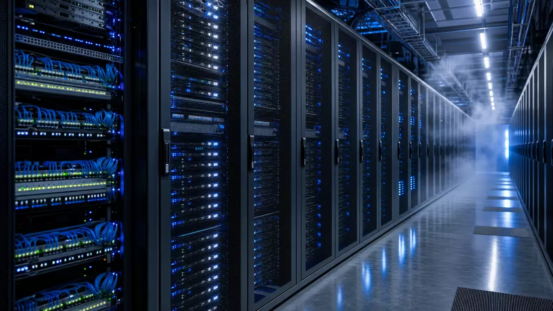 Rechenzentrum mit LEDs – Akamai Technologies Infrastruktur