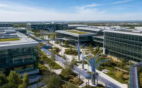 Akamai Technologies Inc. US00971T1016 modern network technology campus architectural CGI aerial render - Foto: THN