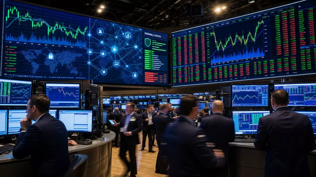 NASDAQ-Parkett mit Cyber-Charts – Akamai Börsen-Editorial