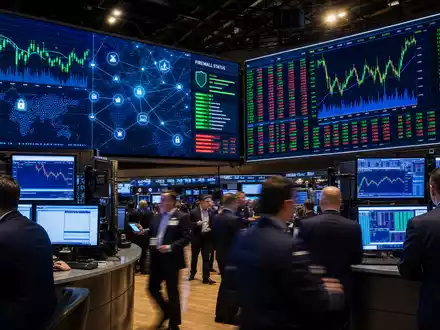 Akamai Technologies Inc. US00971T1016 NASDAQ trading floor cybersecurity charts editorial stock photography - Foto: THN