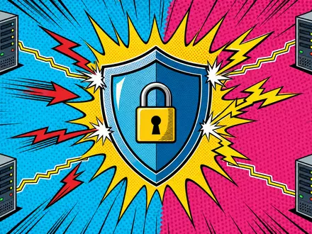 Akamai Technologies Inc. US00971T1016 pop art comic shield network protection halftone retro bold colors - Foto: THN
