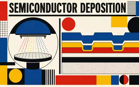AIXTRON SE DE000A0WMPJ6 Bauhaus-Poster mit geometrischer Abstraktion Primärfarben und SEMICONDUCTOR DEPOSITION Schrift - Foto: THN