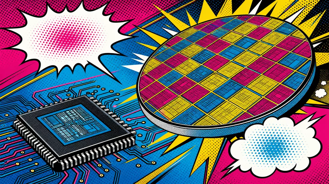 Pop-Art Comic Chip Wafer Halbtöne – AIXTRON SE DE000A0WMPJ6
