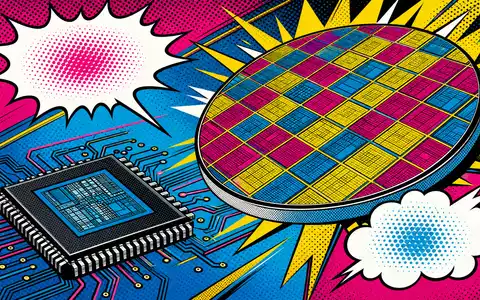 AIXTRON SE DE000A0WMPJ6 Pop-Art-Comic stilisierter Halbleiter-Chip und Wafer in Halbton-Optik nach Roy Lichtenstein - Foto: THN