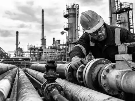Galp Energia SGPS SA (PTGAL0AM0009) beschäftigt Techniker, die Pipelines an Raffinerieanlagen sorgfältig inspizieren - Foto: THN