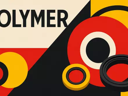 Bauhaus-Poster mit geometrischen Formen und Dichtungsringen steht sinnbildlich für Trelleborg AB, Aktie ISIN SE0000114837, Polymerindustrie - Foto: THN