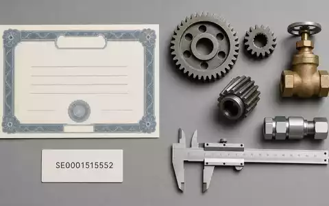 Flatlay mit technischen Bauteilen und Aktienzertifikat visualisiert das Nischenportfolio von Indutrade AB ISIN SE0001515552 - Foto: THN
