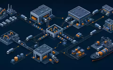 Isometrisches 3D-Diagramm der Lieferkette illustriert das Distributionsnetzwerk von Indutrade AB ISIN SE0001515552 - Foto: THN